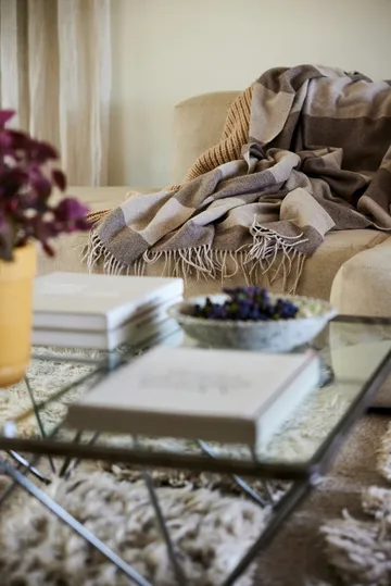 Pled wełniany Ulle - Beżowo-brązowy - Sagaform