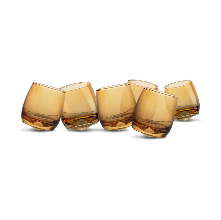 Sagaform szklanki z zaokrąglonym dnem 300 ml, 6‑pak - Bursztyn - Sagaform