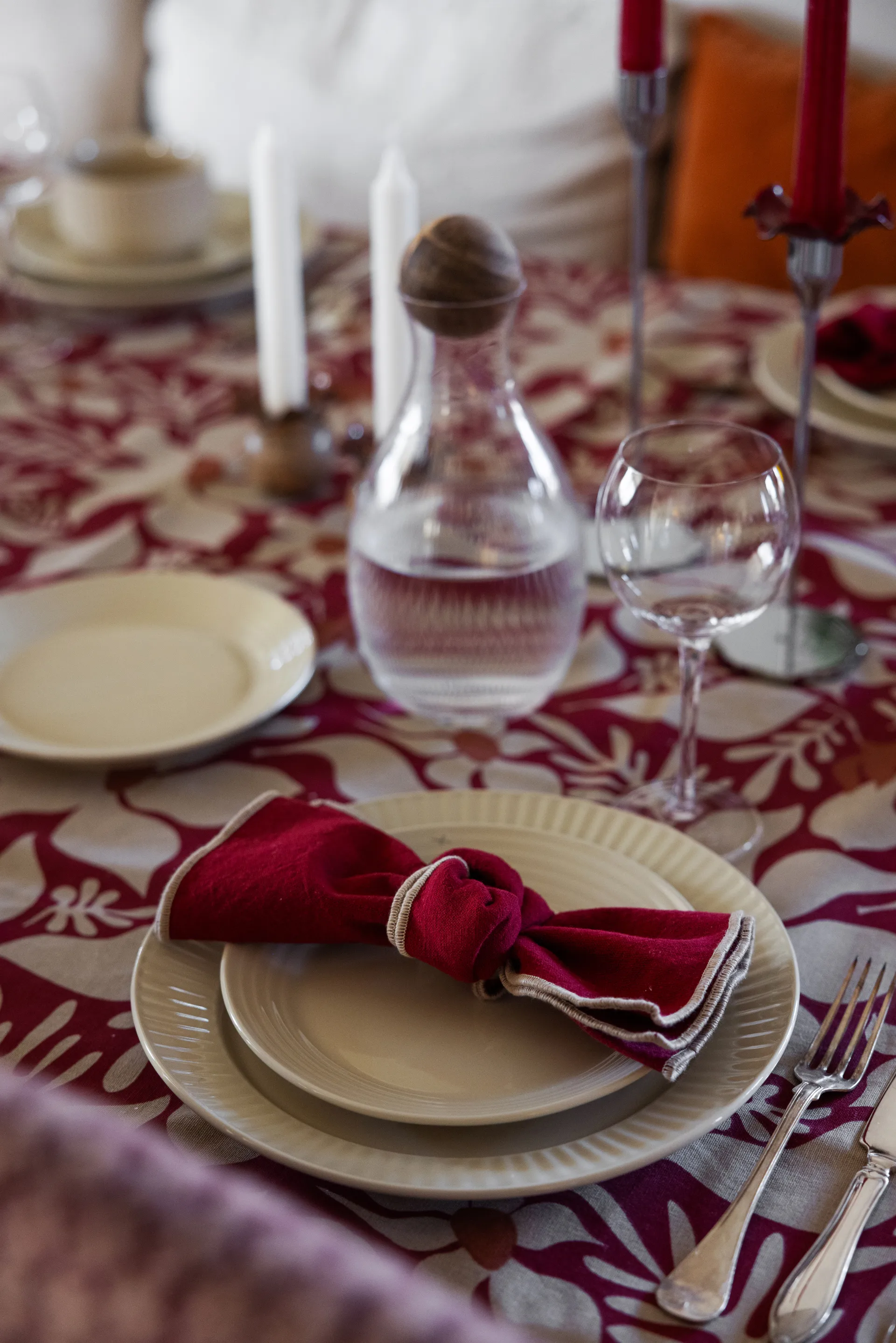 Serwetki Edith 45x45 cm 2 szt., Bordowy Sagaform