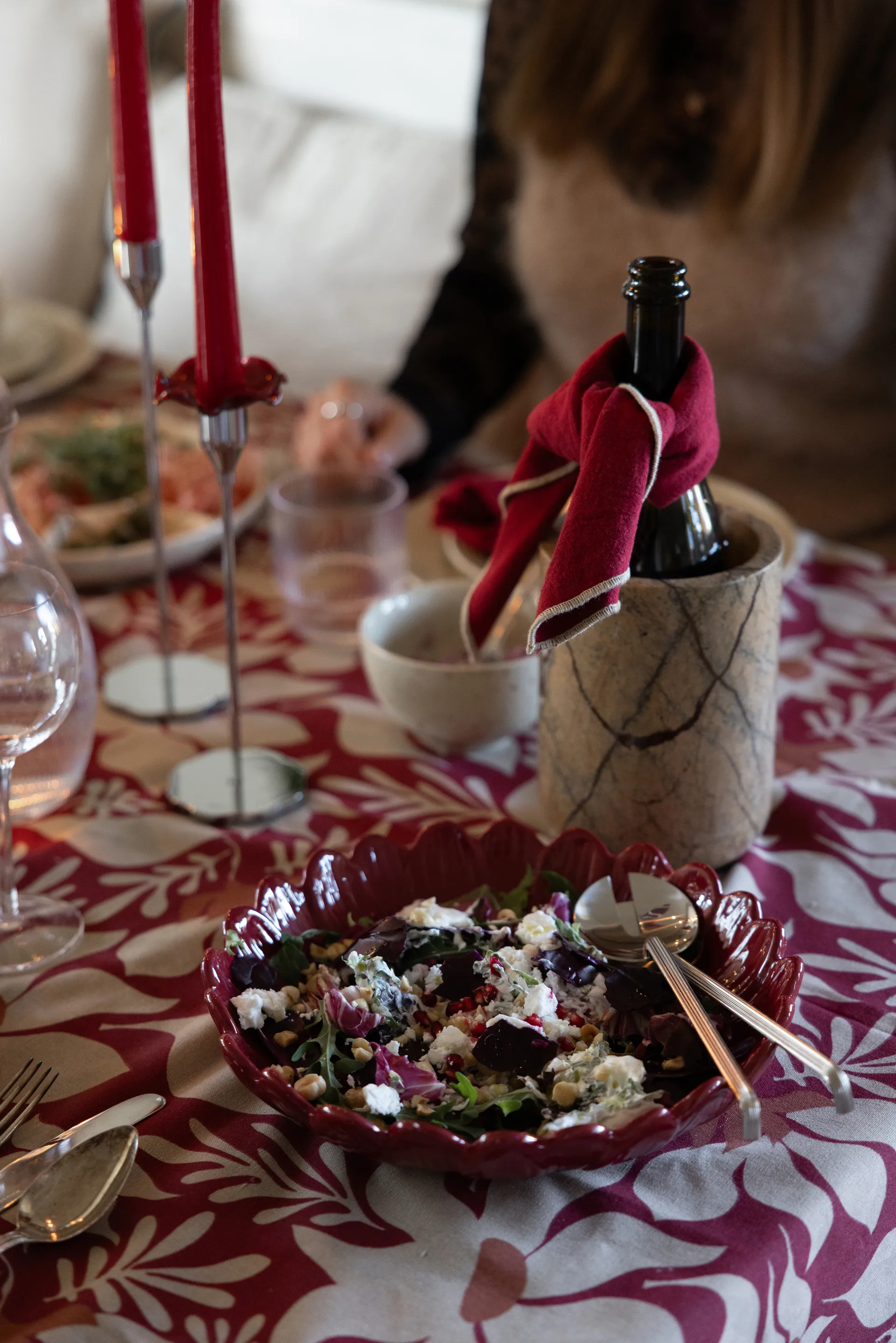 Sten chłodziarka do wina Ø12,5 cm, Brązowy marmur leśny Sagaform