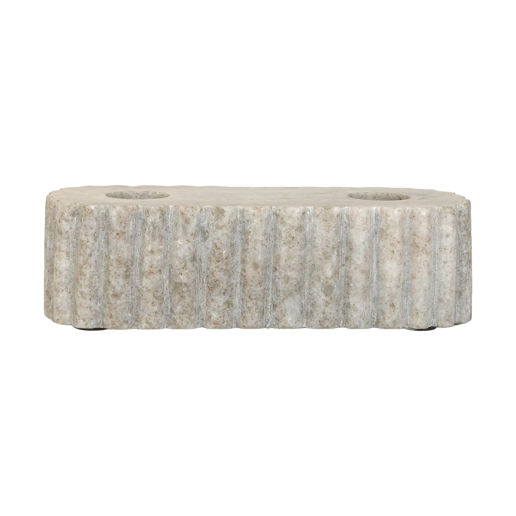 Świecznik Sten na dwie świece, Marmur trawertynowy, 15x6x4 cm Sagaform