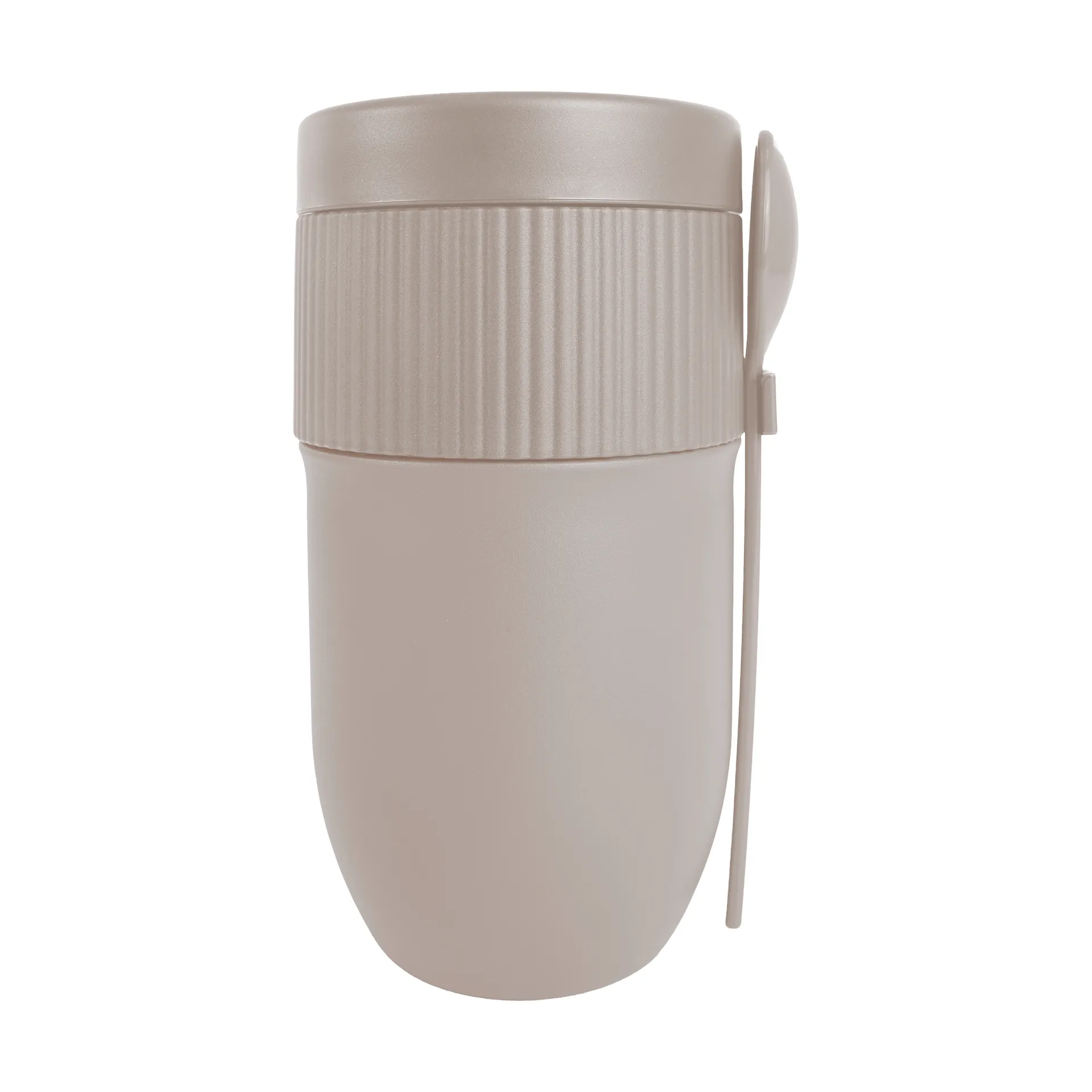 Termos obiadowy / kubek na jogurt Ted z łyżeczką, Beżowy Pantone Warm gray 3C, 320 ml Sagaform