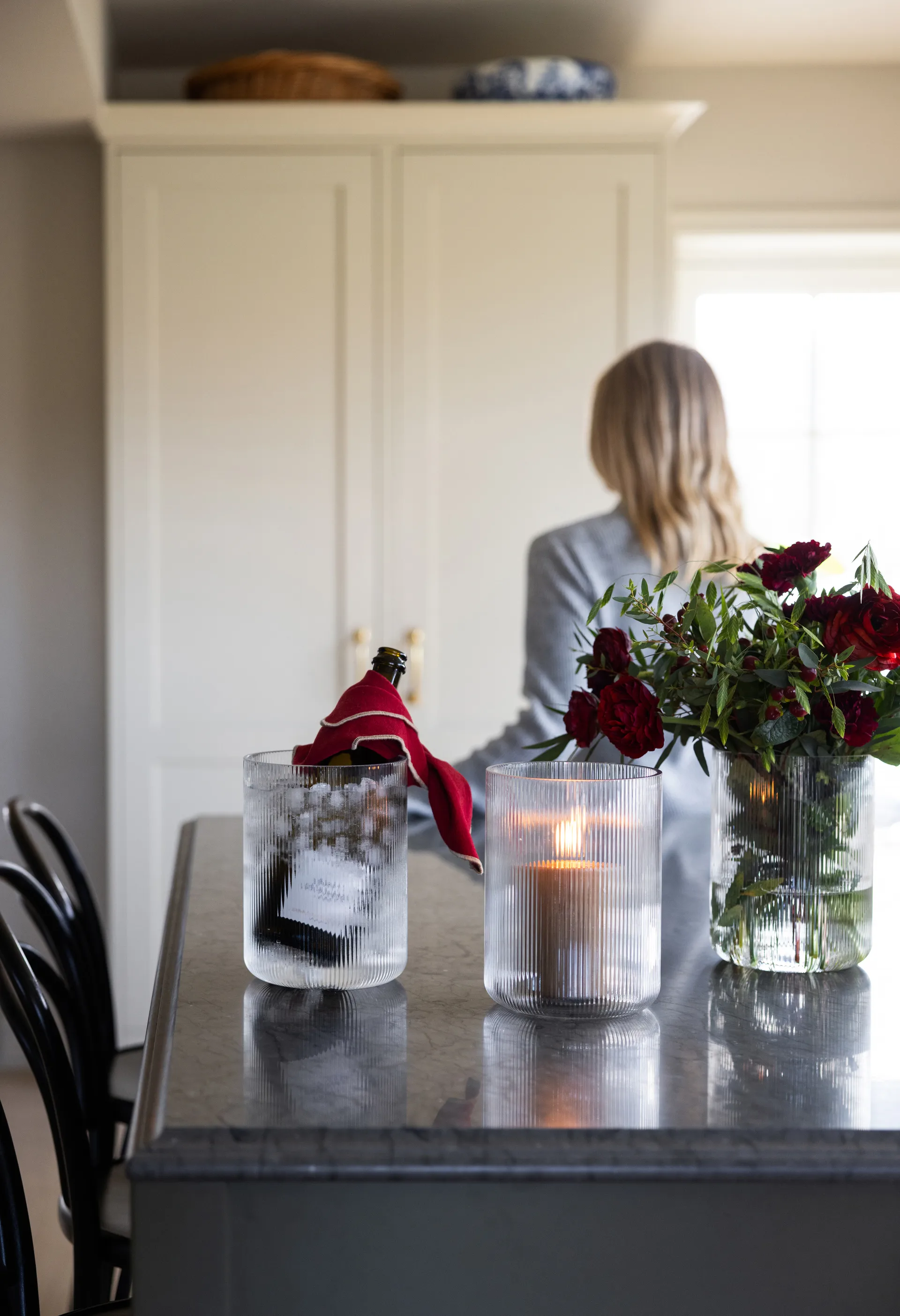 Wazon/chłodziarka do wina Sagaform Blanka Ø15x20 cm, Jasny Sagaform