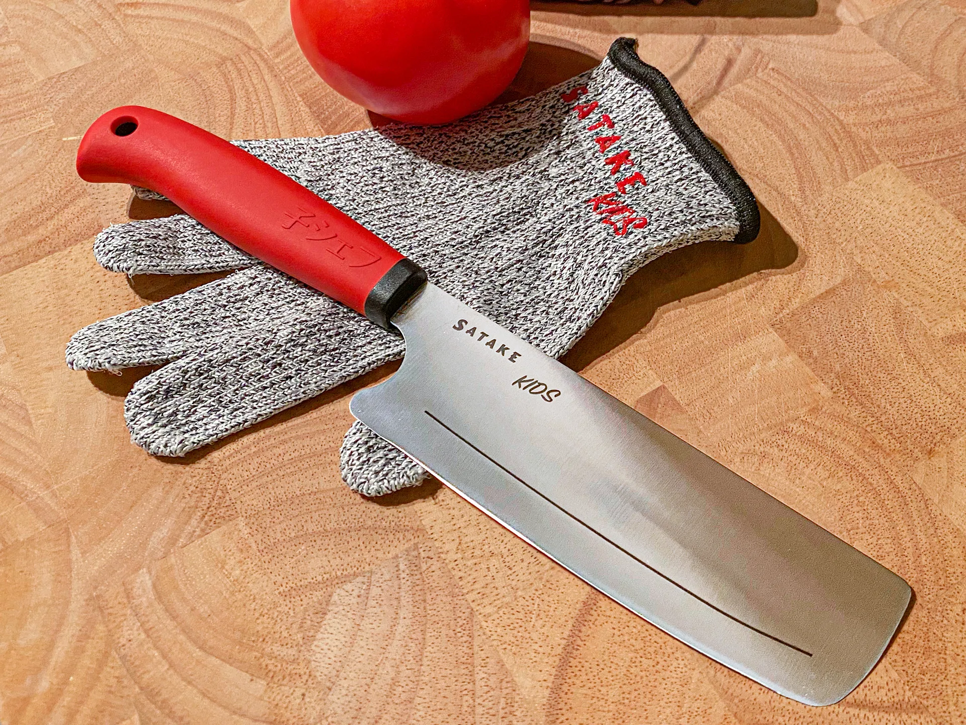 Nóż dla dzieci i odporna na przecięcia rękawica Satake Kids, 2 części Satake
