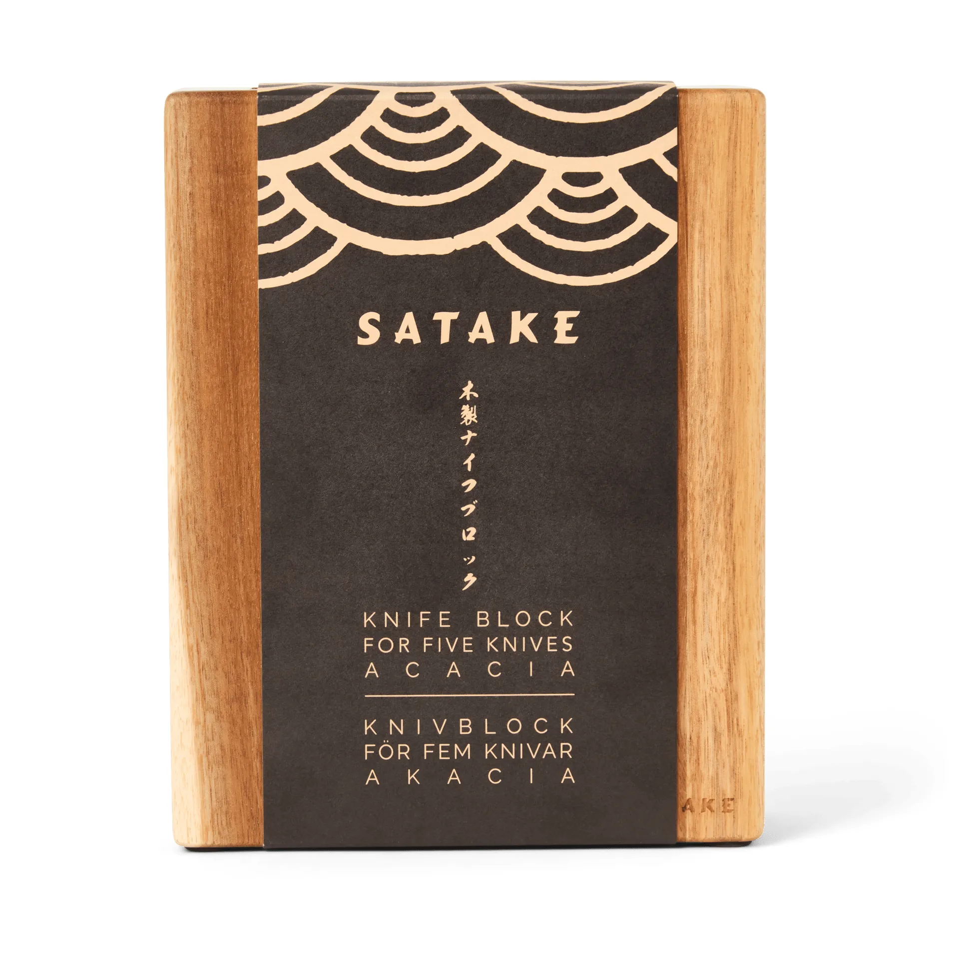 Satake blok na noże, Akacja, 5 noży, 22,8x18x8 cm Satake