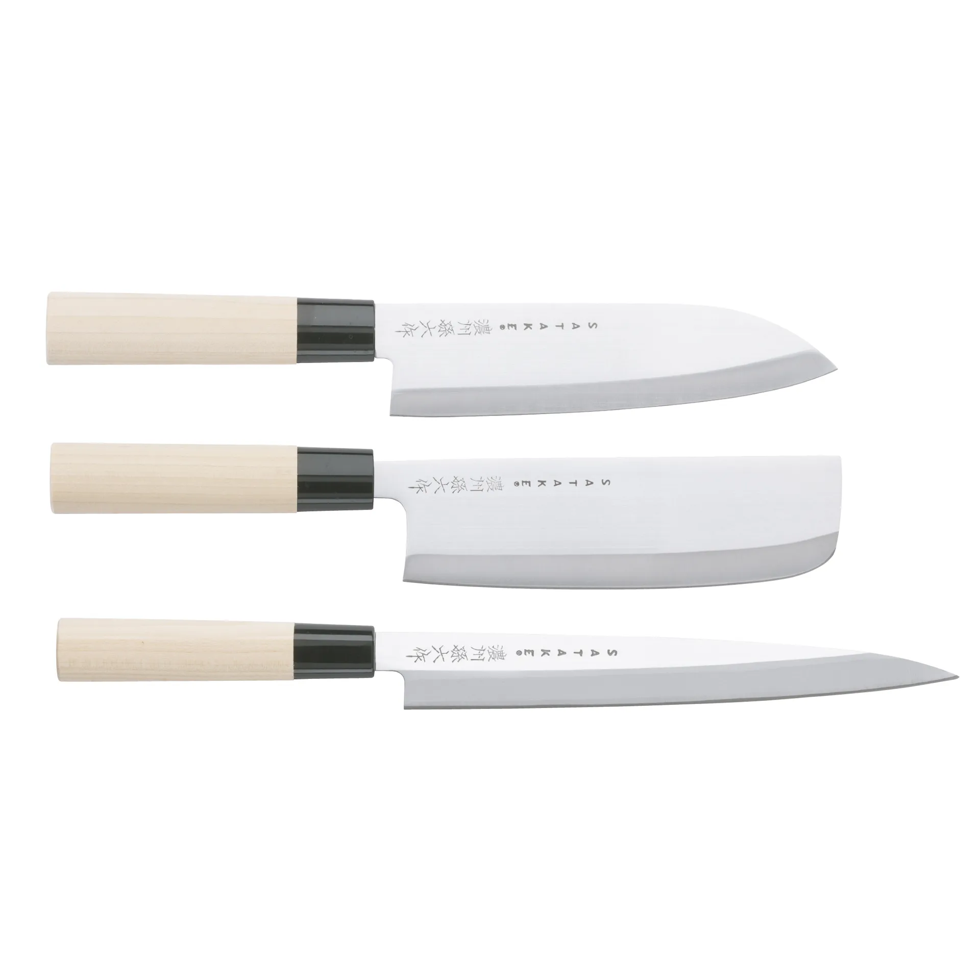 Satake Houcho zestaw noży nakiri, sashimi & santoku, 3 elementy Satake