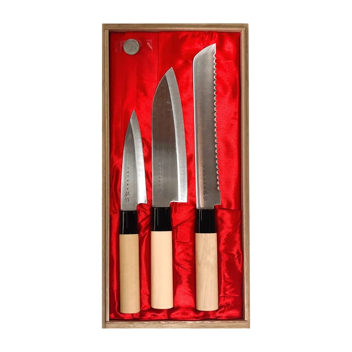 Zestaw noży Satake Houcho, 3 elementy, Hi Carbon Steel Satake