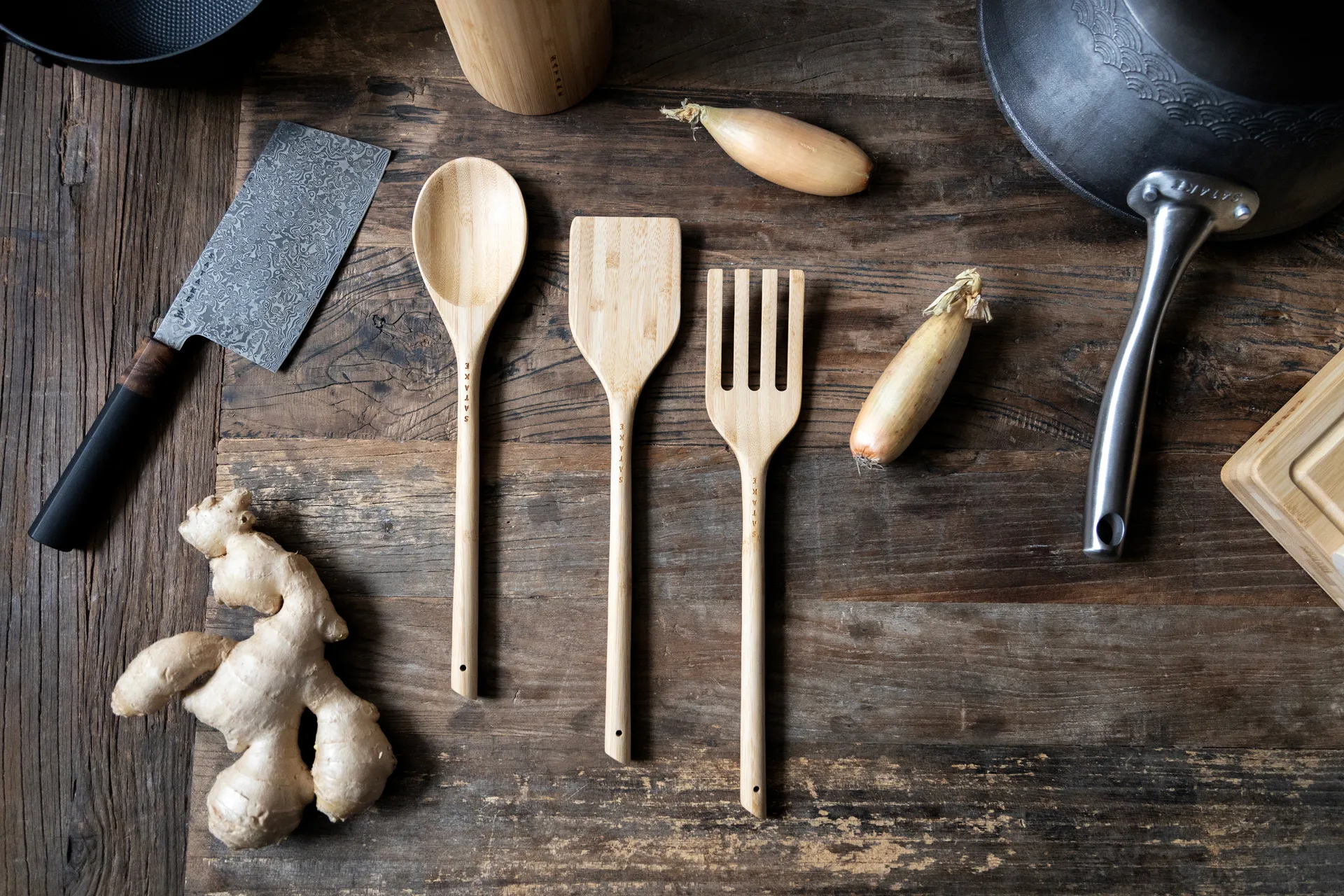 Zestaw przyborów Satake, Bambus, 3 części Satake