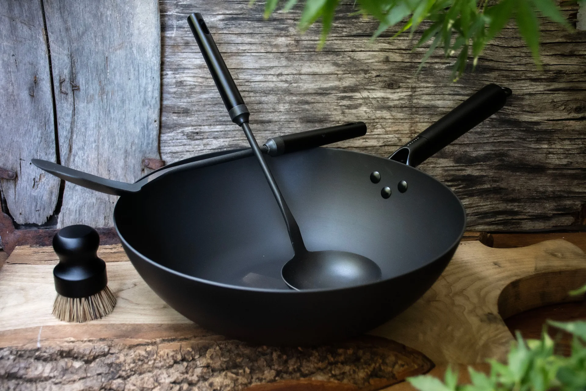 Zestaw wok Satake ze stali węglowej, 4 części Satake