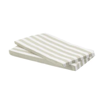 Bold Stripe serwetka papierowa - Biały-beżowy, 15‑pak, 33x40 cm - Scandi Essentials