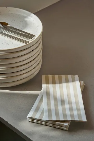 Bold Stripe serwetka papierowa - Biały-beżowy, 15‑pak, 33x40 cm - Scandi Essentials