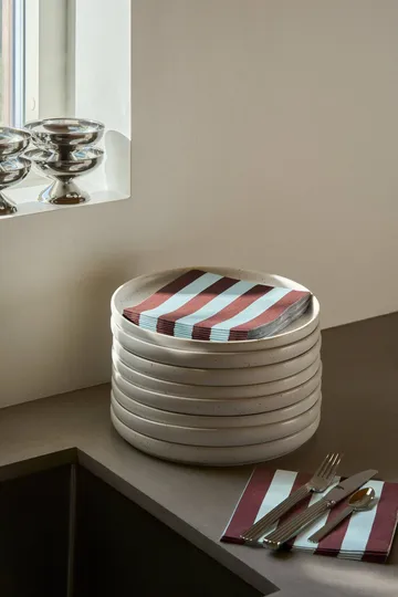 Bold Stripe serwetka papierowa - Bordowo-niebieski, 20‑pak, 33x33 cm - Scandi Essentials