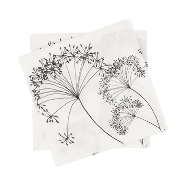 Botanical serwetka papierowa - Biało-czarne, 20‑pak, 33x33 cm - Scandi Essentials
