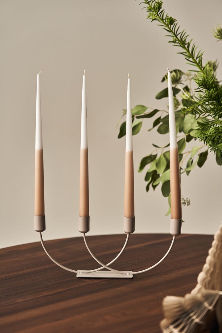 Dwukolorowa świeca Affinity, 32 cm, 4-pak, Biały-sand Scandi Essentials