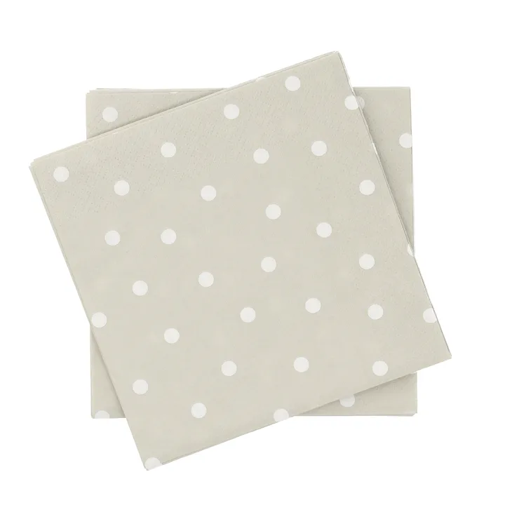 Fine dots serwetki papierowe - Biało-beżowe, 20‑pak, 33x33 cm - Scandi Essentials
