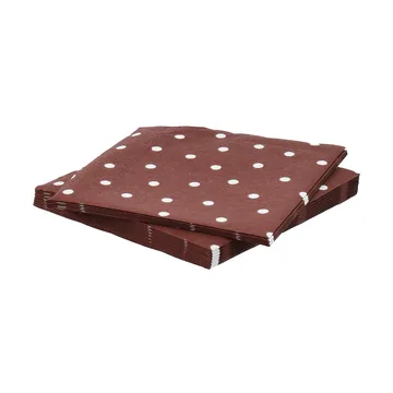 Fine dots serwetki papierowe - Bordowo-biały, 20‑pak, 33x33 cm - Scandi Essentials