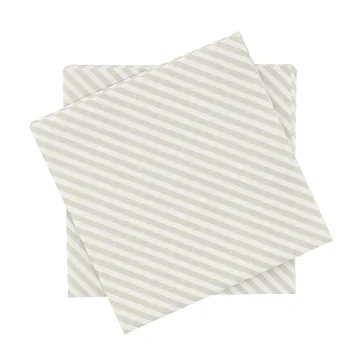 Papierowa serwetka w drobne paski - Biało-beżowe, 20‑pak, 33x33 cm - Scandi Essentials
