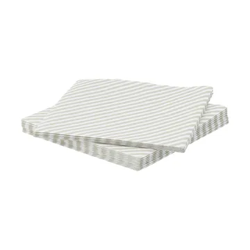 Papierowa serwetka w drobne paski - Biało-beżowe, 20‑pak, 33x33 cm - Scandi Essentials