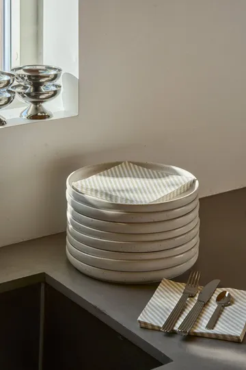 Papierowa serwetka w drobne paski - Biało-beżowe, 20‑pak, 33x33 cm - Scandi Essentials