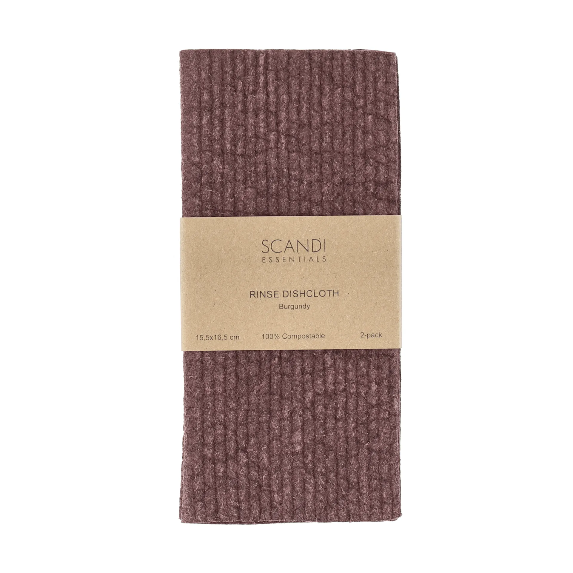 Rinse ściereczka do naczyń, Burgundy, 2‑pack Scandi Essentials