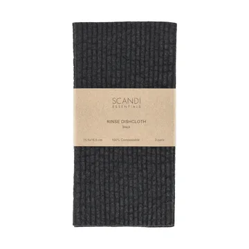 Rinse ściereczka do naczyń - Czarny, 2‑pak - Scandi Essentials