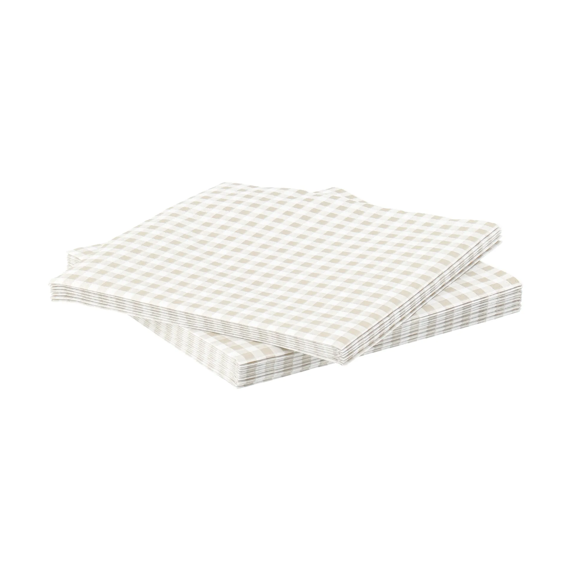 Serwetka papierowa w drobną kratkę, Biało-beżowe, 20‑pak, 33x33 cm Scandi Essentials