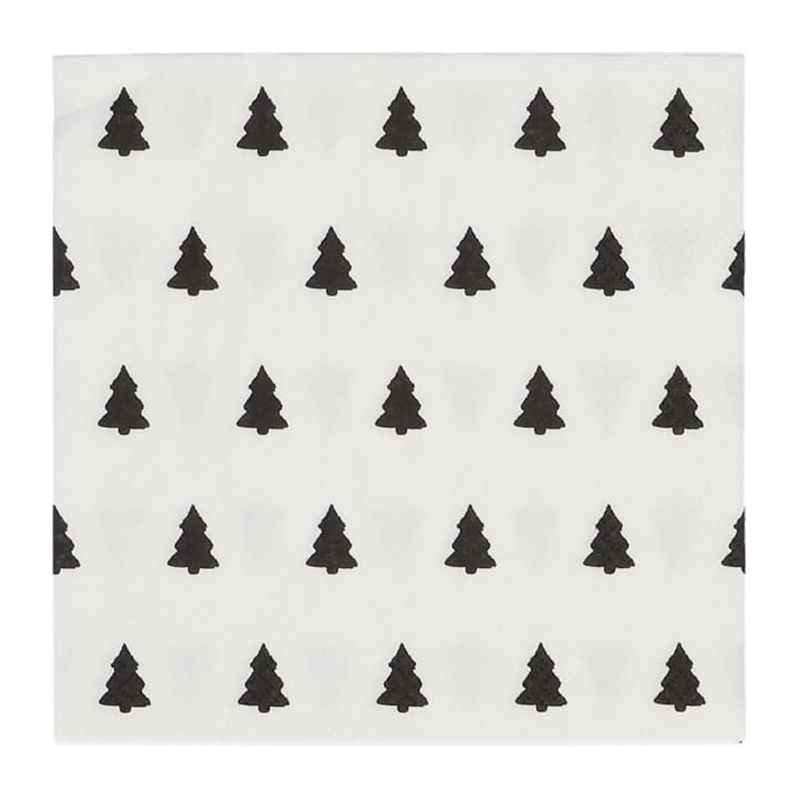 Serwetki Linen trees 33x33 cm 20-pak - czarny-biały - Scandi Essentials