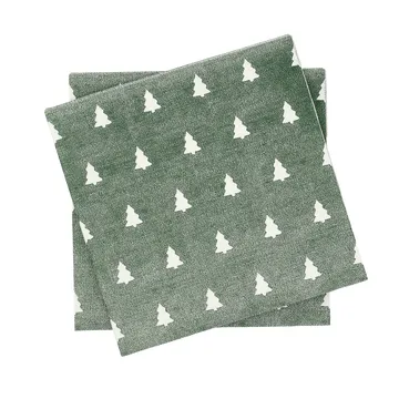 Serwetki Linen Trees 33x33 cm 20 szt. - Green-white - Scandi Essentials