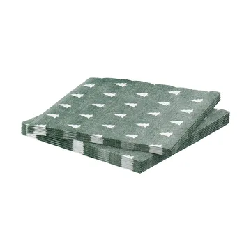 Serwetki Linen Trees 33x33 cm 20 szt. - Green-white - Scandi Essentials