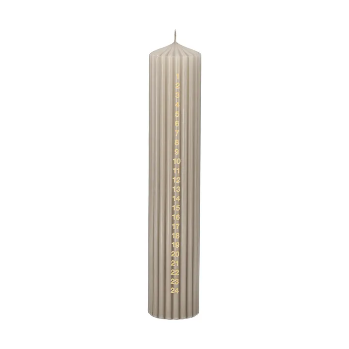 Świeca adwentowa Awaiting - Linen, 25 cm - Scandi Essentials