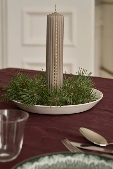 Świeca adwentowa Awaiting - Linen, 25 cm - Scandi Essentials