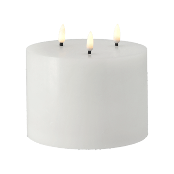Świeca blokowa Bright Melt LED 3 knoty 13 cm - Biały - Scandi Essentials