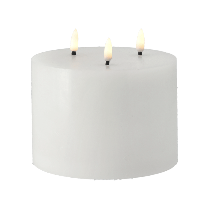 Świeca blokowa Bright Melt LED 3 knoty 13 cm, Biały Scandi Essentials