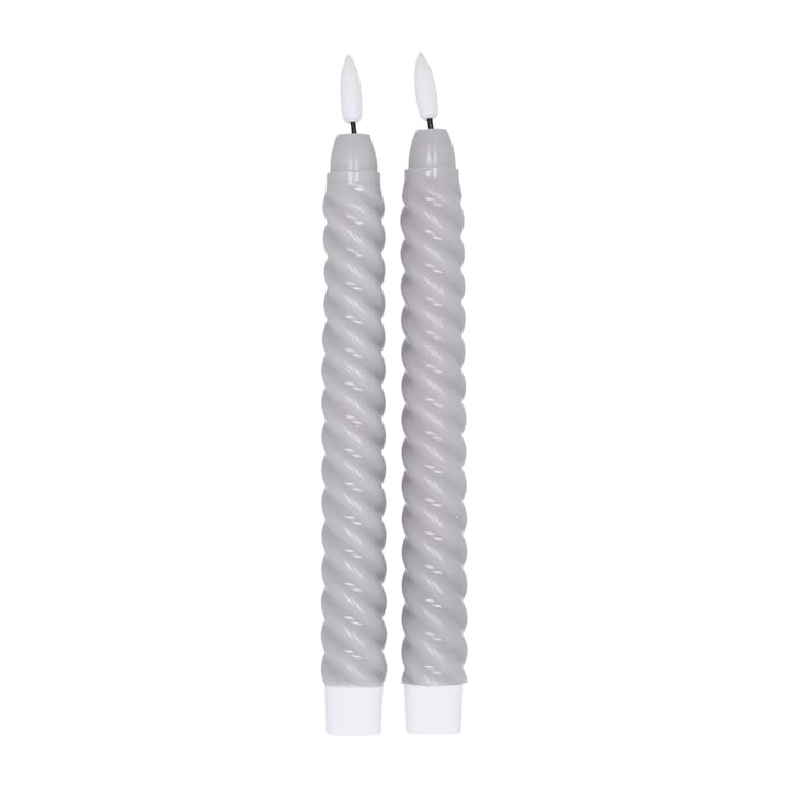 Świeczki Twisted LED 25 cm, 2-pak, Szary Scandi Essentials