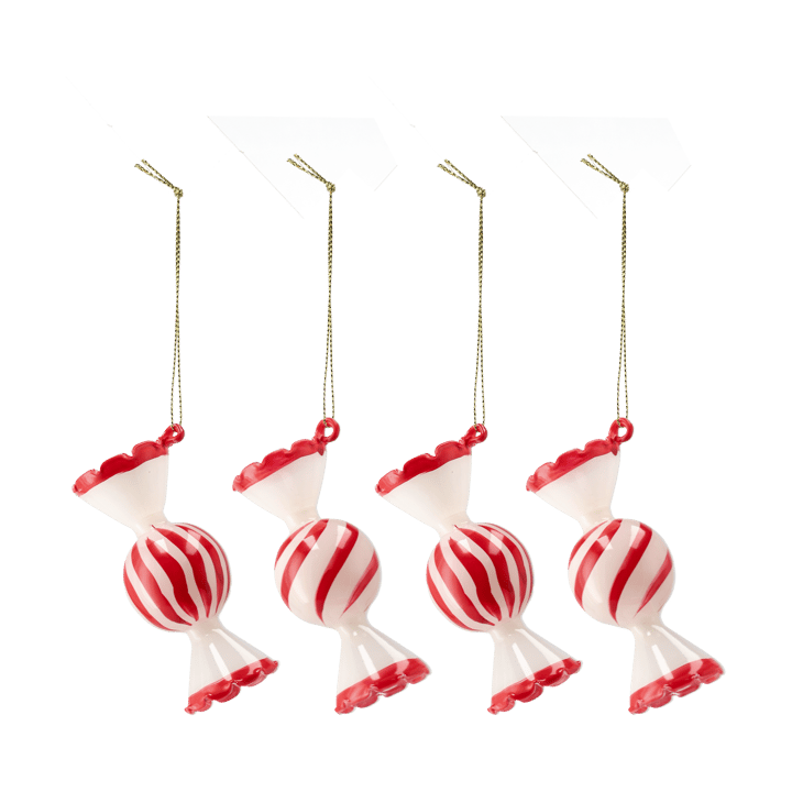 Bombki Jolly 4 szt. - Czerwone - Scandi Living