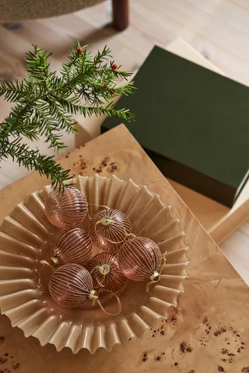 Bombki świąteczne Holiday 6-pak - Rose gold - Scandi Living