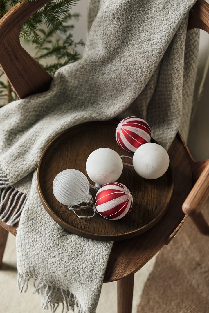 Bombki świąteczne Tradition 6 szt., Red/White Scandi Living