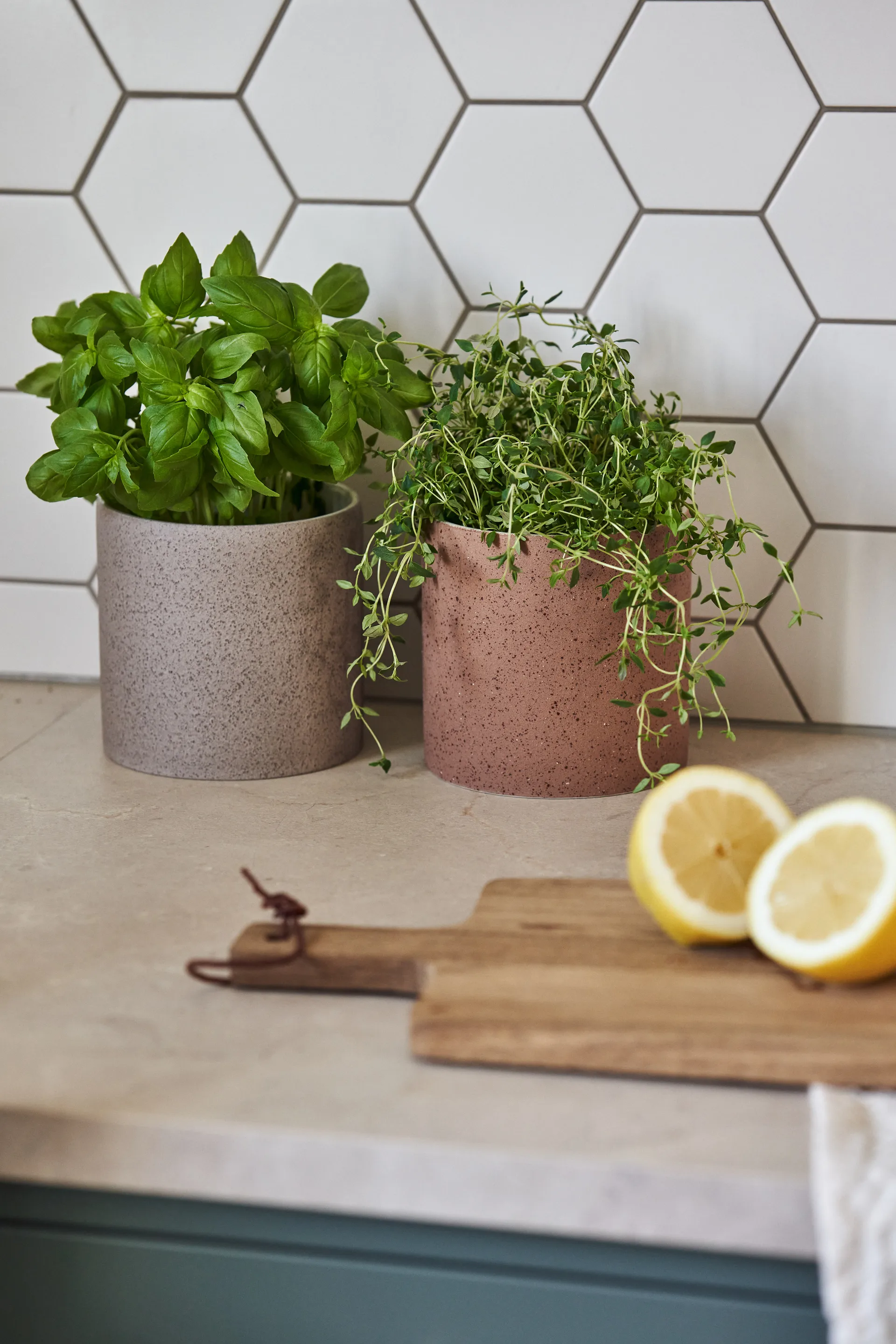 Doniczka Speckled Ø12 cm, Beżowy Scandi Living
