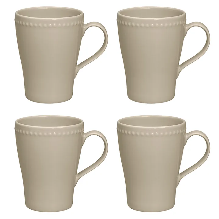Dots kubek 350 ml, zestaw 4 sztuk - Beżowy - Scandi Living