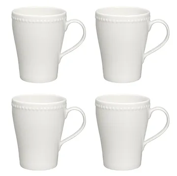 Dots kubek 350 ml, zestaw 4 sztuk - Biały krem - Scandi Living