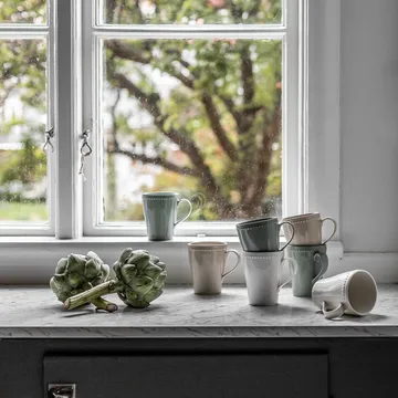 Dots kubek 350 ml, zestaw 4 sztuk - Biały krem - Scandi Living