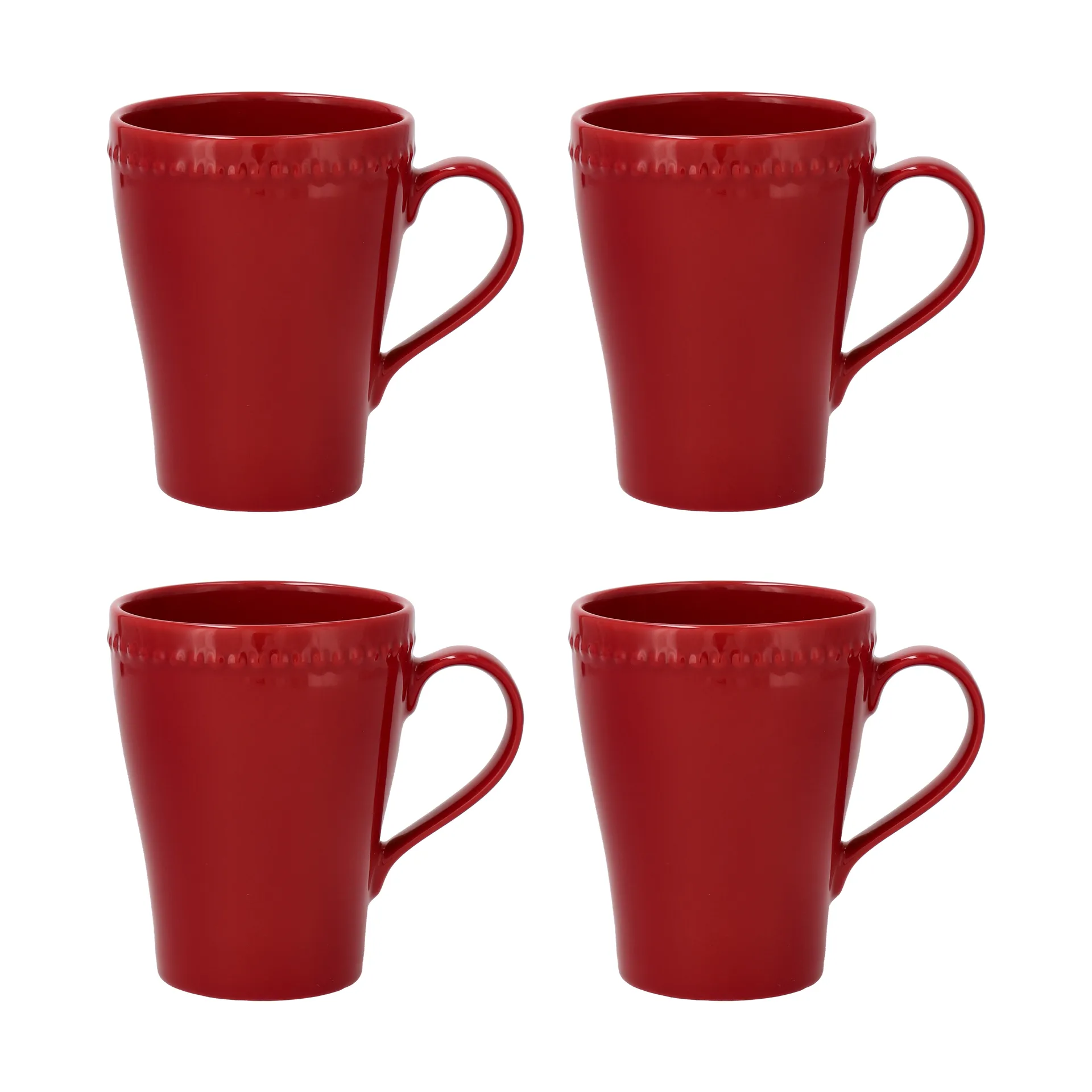 Dots kubek 350 ml, zestaw 4 sztuk, Czerwony Scandi Living