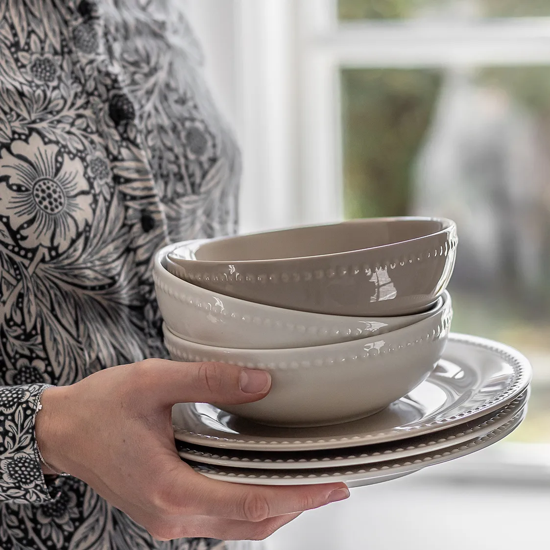 Dots misa śniadaniowa 60 cl 4-pack, Beżowy Scandi Living