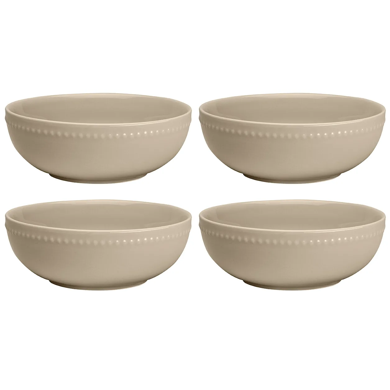 Dots miska śniadaniowa 600 ml, 4‑pak, Beżowy Scandi Living