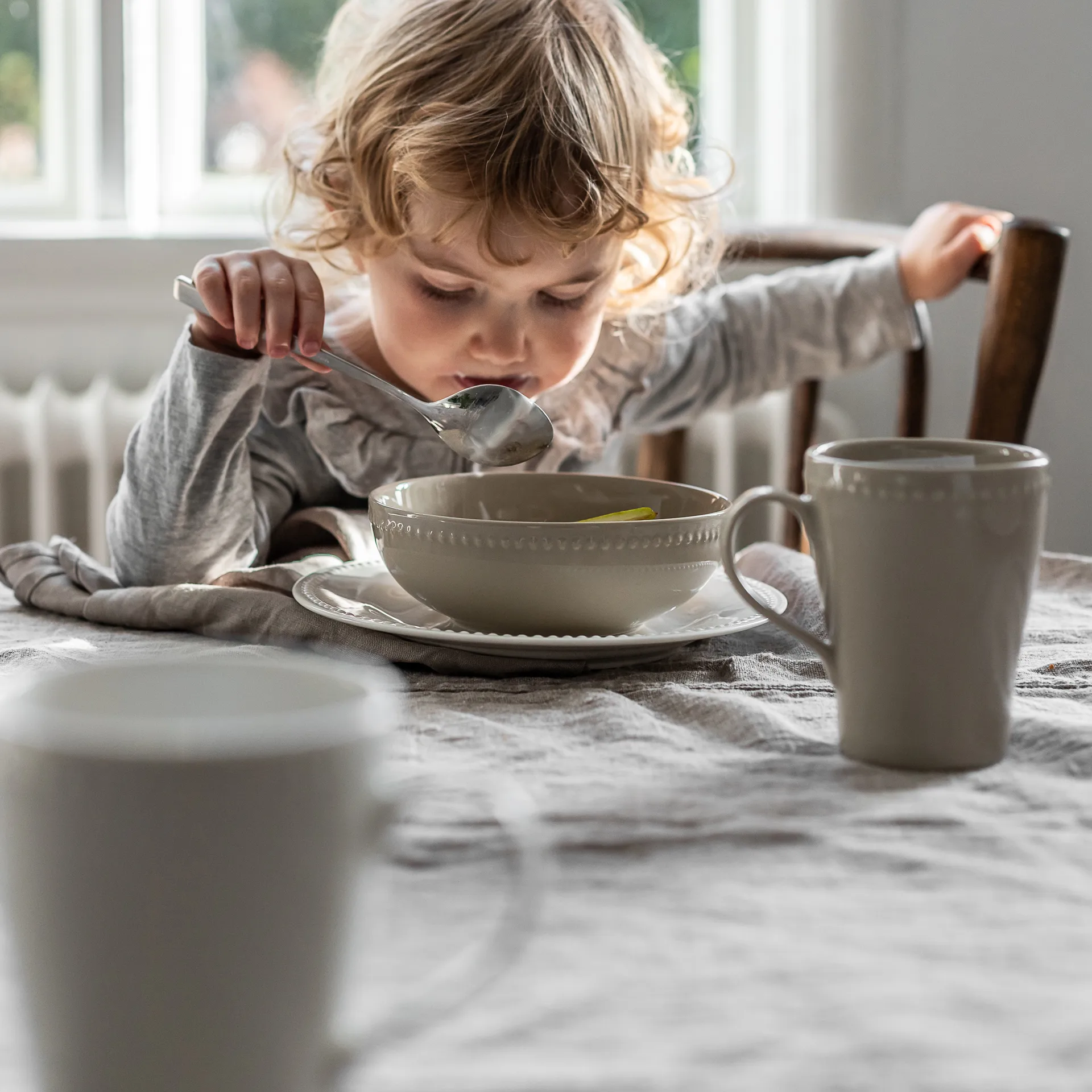 Dots miska śniadaniowa 600 ml, 4‑pak, Beżowy Scandi Living