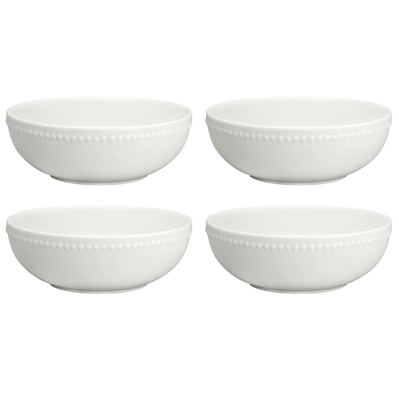 Dots miska śniadaniowa 600 ml, 4‑pak, Biały krem Scandi Living