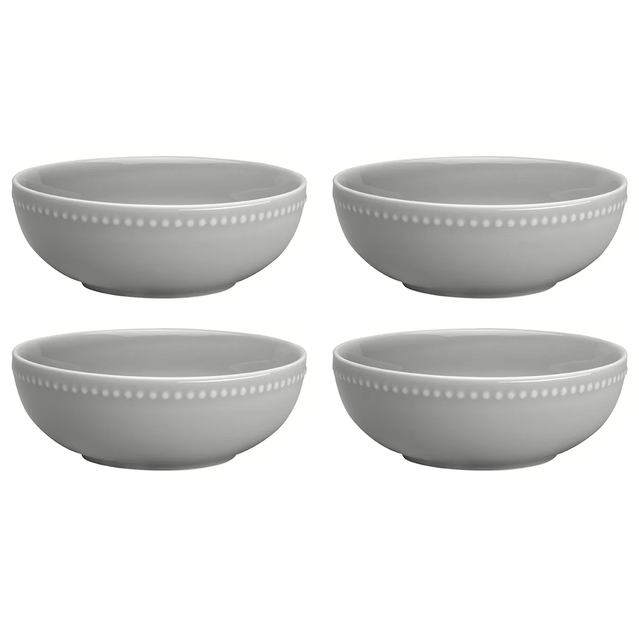 Dots miska śniadaniowa 600 ml, 4‑pak, Szary Scandi Living