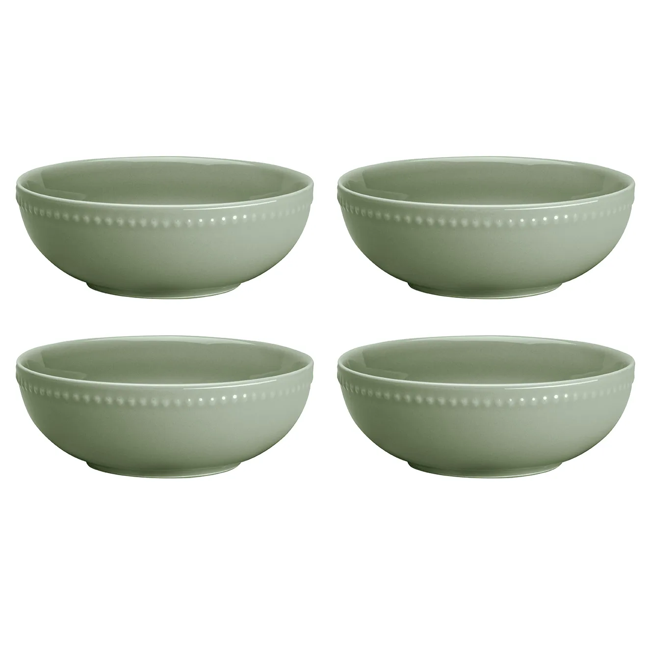 Dots miska śniadaniowa 600 ml, 4‑pak, Zielony Scandi Living