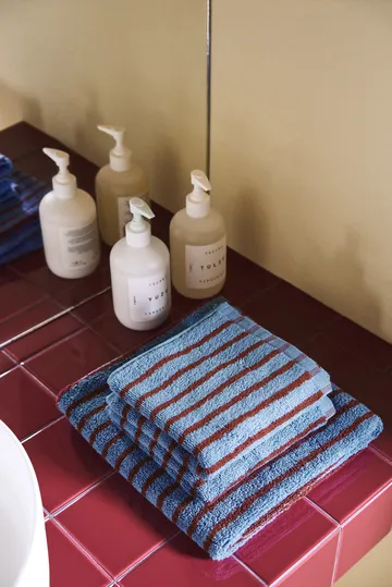 Drift zestaw ręczników 4 elementy - Niebieski-czerwony - undefined - Scandi Living