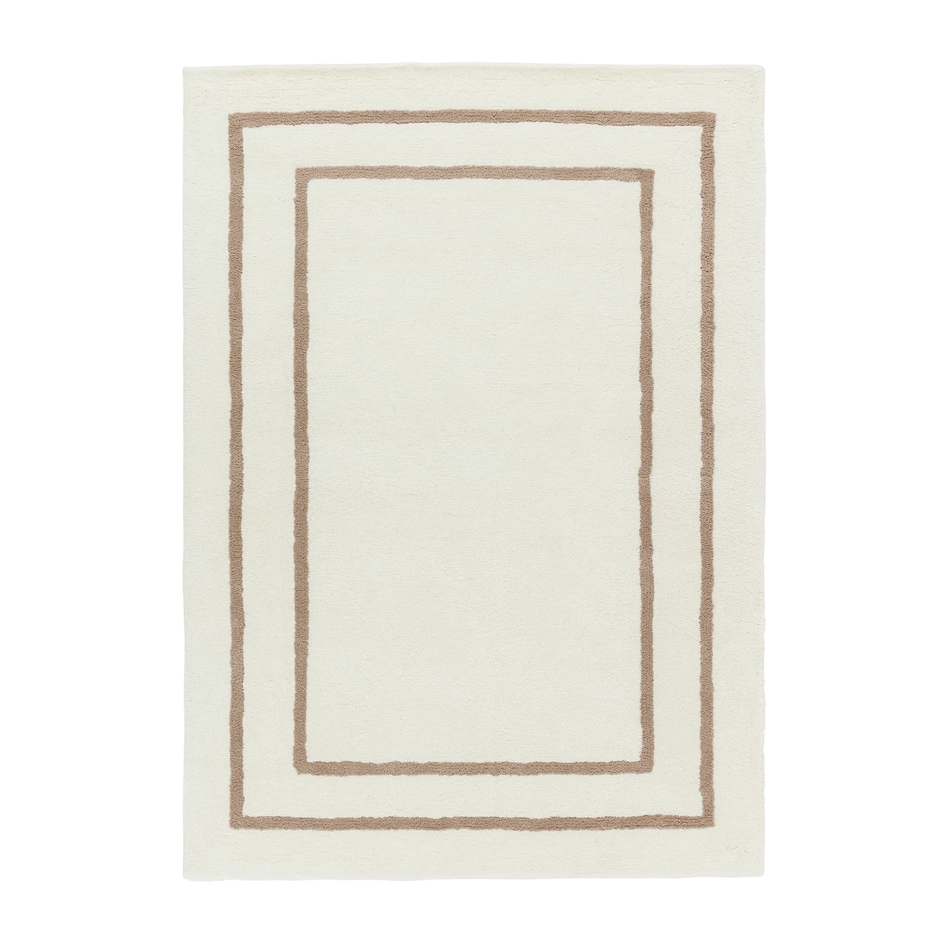 Dywan wełniany Borders, Biało-beżowy 170x240 cm Scandi Living